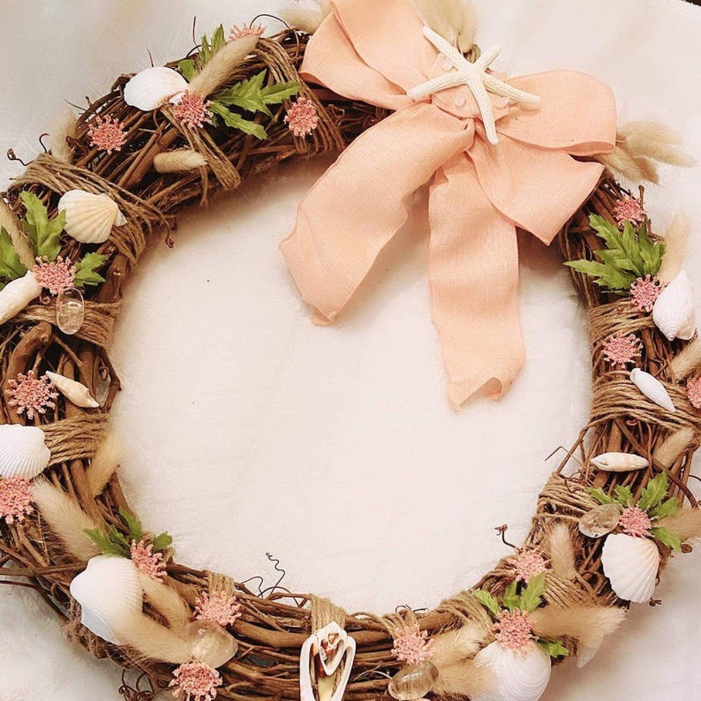 Crystal, Flowers, Stones, shells, Bow